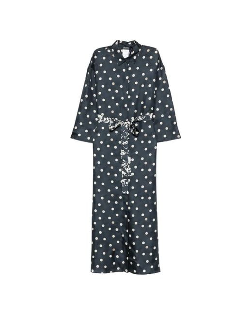 Max Mara Blue Printed Silk Dress