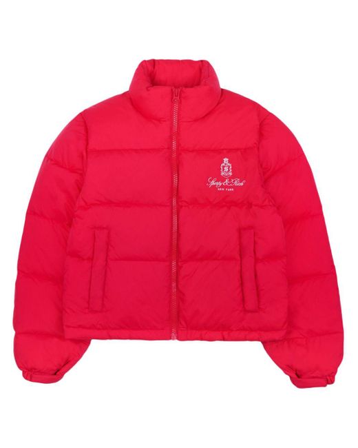 Sporty & Rich Red Vendome Puffer Jacket