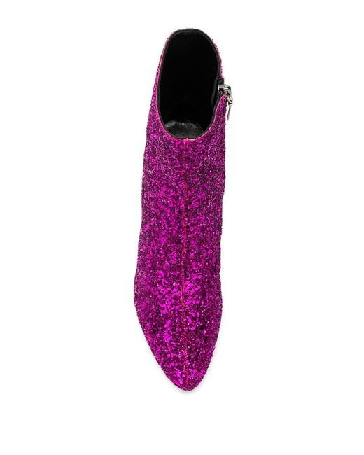 Saint laurent pink glitter deals boots