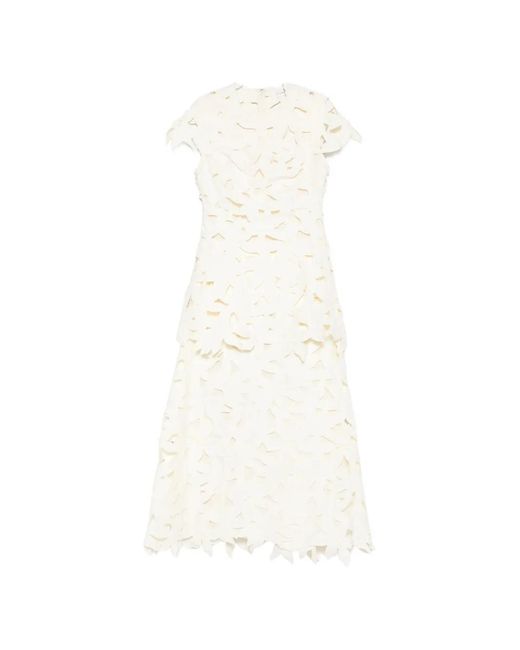 Jonathan Simkhai White Laser-Cut Midi Dress