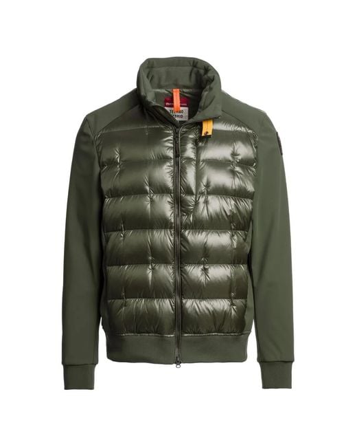 Parajumpers Green Matty Quilted Hybrid Jacket for men