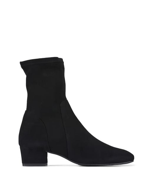 Aquatalia Black Stassi Square-Toe Sock Boots