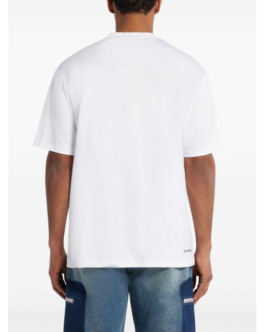 Karl Lagerfeld White K/ikonik Organic-cotton T-shirt for men