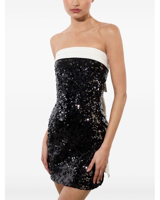 Alice + Olivia Black Sibella Bow Back Dress