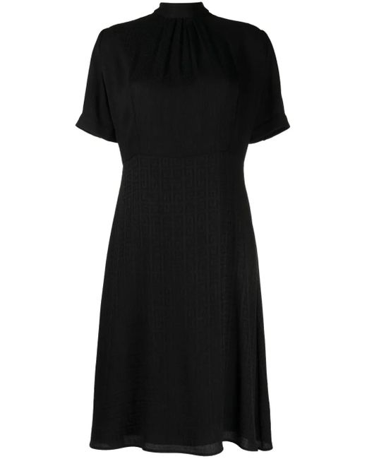 Givenchy Black 4G-Jacquard Silk Midi Dress