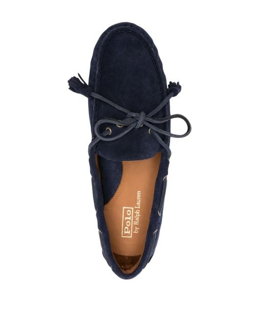 Polo Ralph Lauren Blue Anders Suede Boat Shoes for men