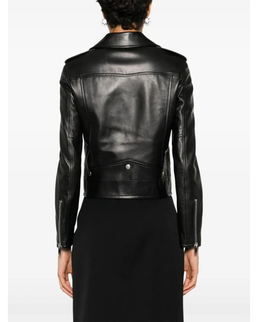 Saint Laurent Lederen Jas in het Black