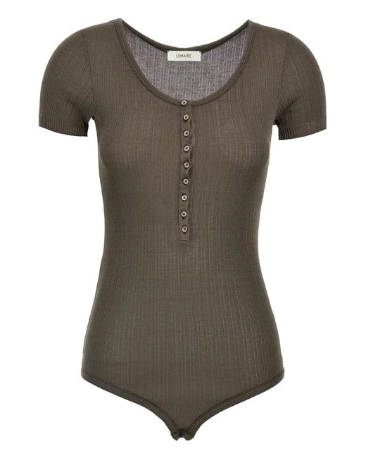 Lemaire Gray V-Necked Body Suit