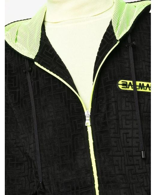 Balmain Black Logo-Print Hoodie for men