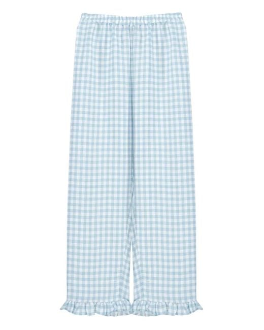 Sleeper Blue Linen-Blend Trousers