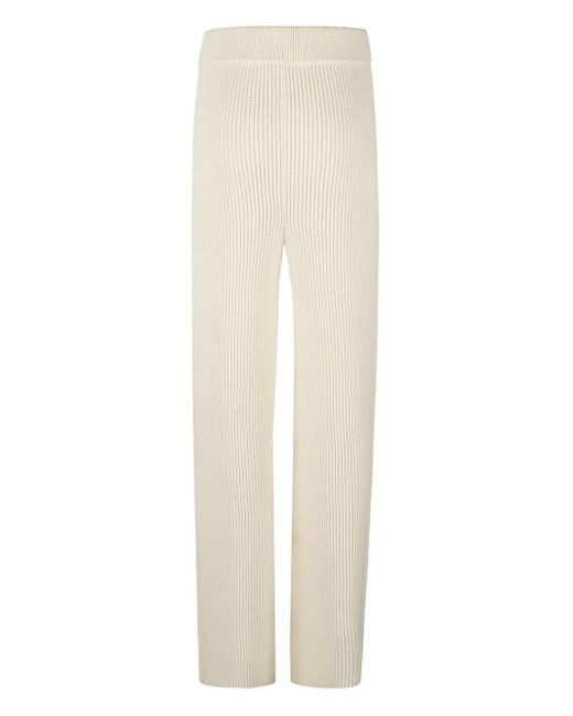Jil Sander Natural Ribbed Knitted Trousers