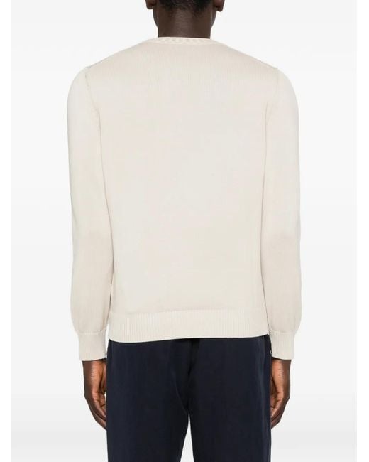 Gran Sasso White Crew-Neck Knitted Sweater for men