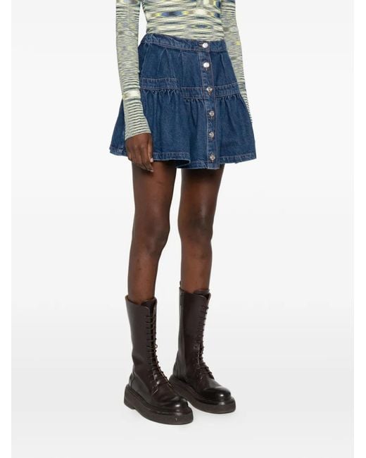 Maje Blue Short Denim Skirt