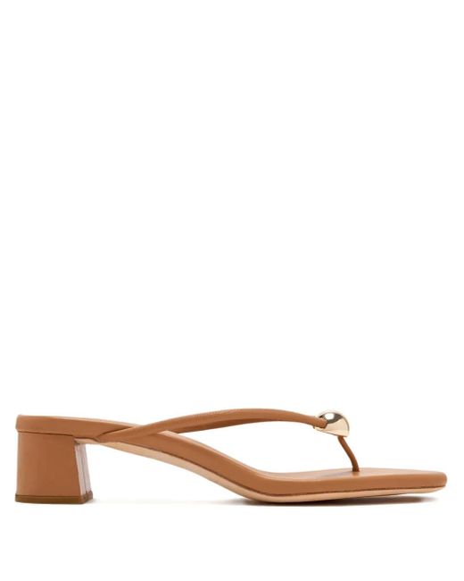 Loeffler Randall Brown 50Mm Odessa Leather-Thong Ball-Embellishment Sandals
