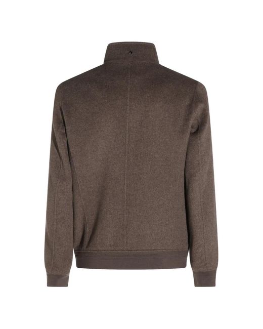 Montecore Brown Button-Fastening Cashmere Jacket for men
