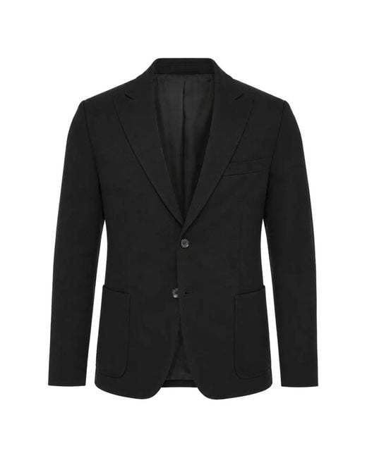 Paolo Pecora Black Single-Breasted Peaked-Lapel Blazer for men