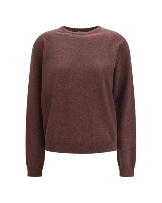 Loro Piana Brown Crew-Neck Baby Cashmere Sweater