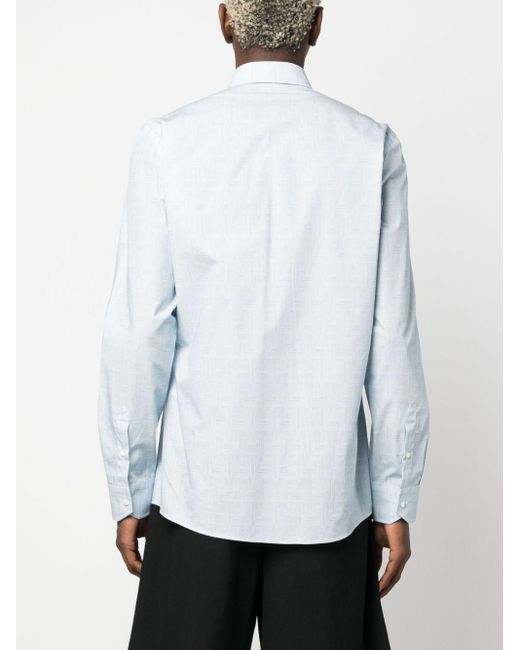 Chemise en coton à fermeture dissimulée Fendi pour homme en coloris White