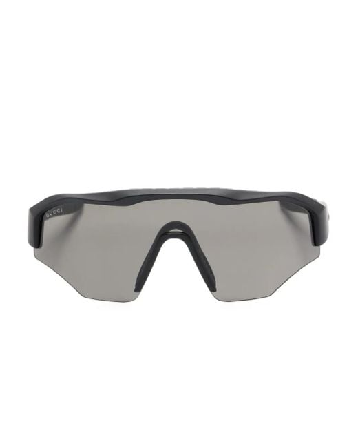 Gucci Gray Shield-Frame Sunglasses