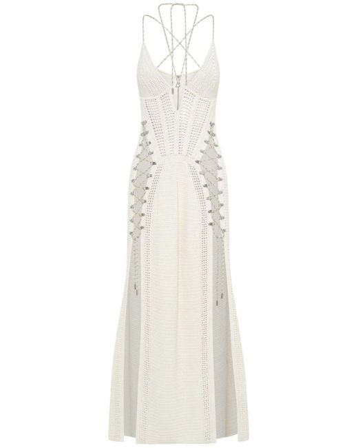 Robe mi-longue en crochet Dion Lee en coloris White