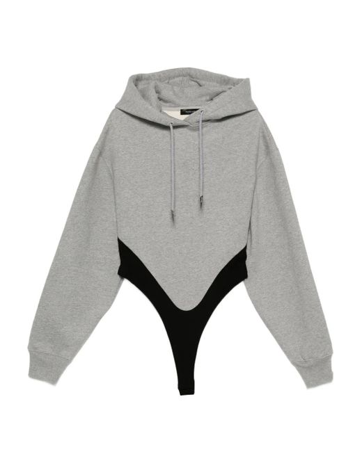 Mugler フーデッド ボディスーツ グレー | Lyst