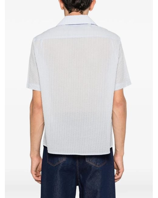Carter Young White Pocket Seersucker Shirt for men