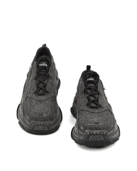 Balenciaga Triple S Faded Sneakers in Black for Men | Lyst