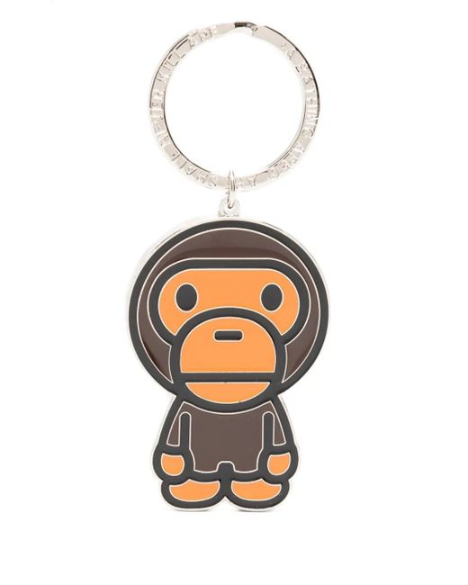 A Bathing Ape White Baby Milo Keyring for men