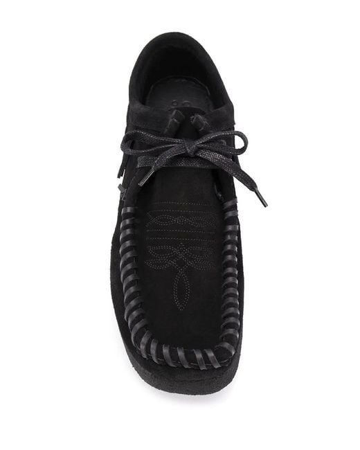 Palm Angels Black Fringed Lace-Up Shoes for men