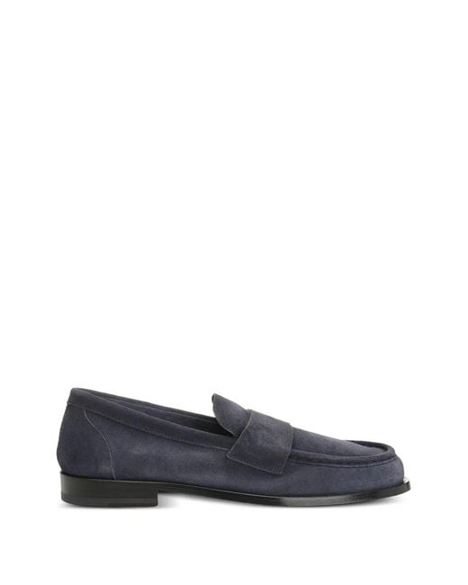 Corvari Blue Suede Loafers for men