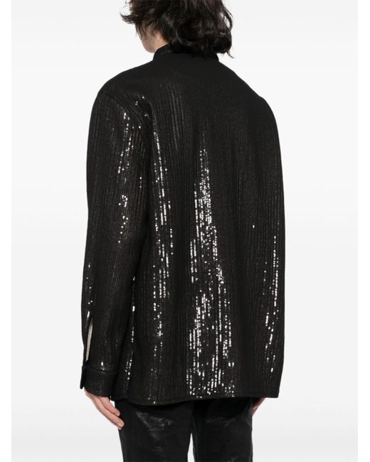 Amiri Sequin-embellished Long-sleeve Shirt in het Black voor heren