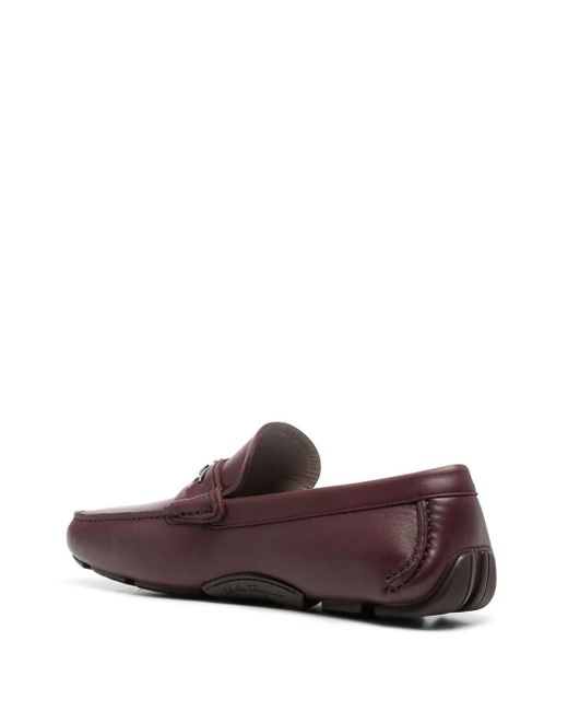 Ferragamo Brown Ferragamo Gancini-Buckle Leather Loafers for men