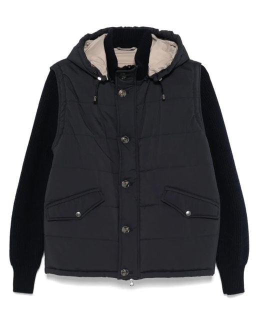 Barba Napoli Black Detachable-Sleeve Jacket for men