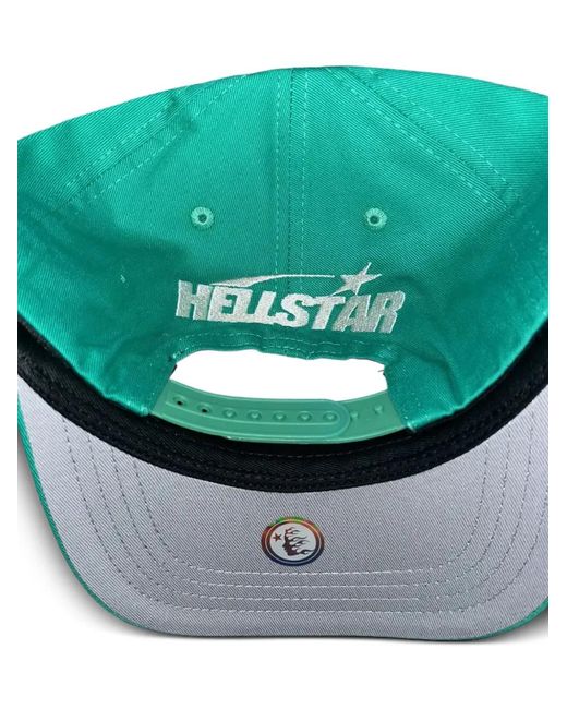 HELLSTAR Green Rhinestone Snapback Hat for men