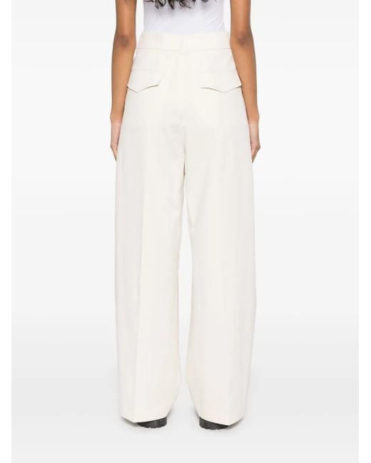 Semicouture White Palazzo Trousers