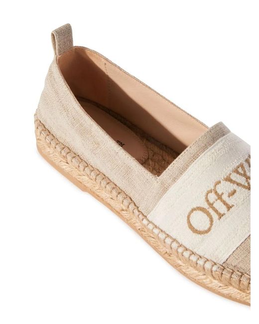 Off-White c/o Virgil Abloh Natural Bookish Canvas Espadrilles