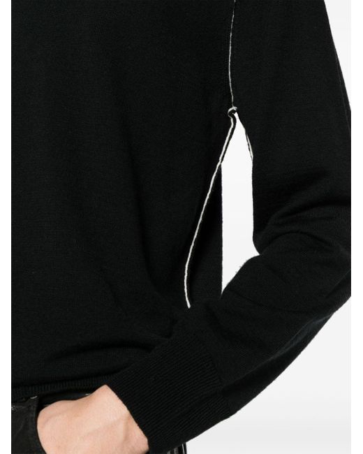 MM6 by Maison Martin Margiela Black Crew-Neck Sweater for men