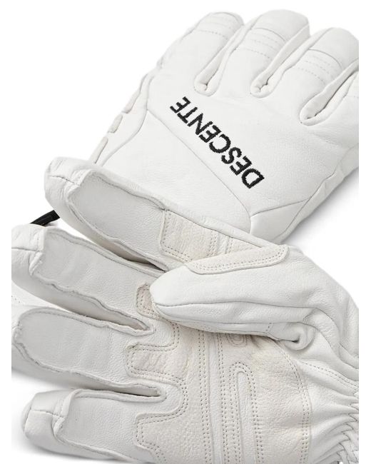 Descente White Gants De Ski En Cuir for men
