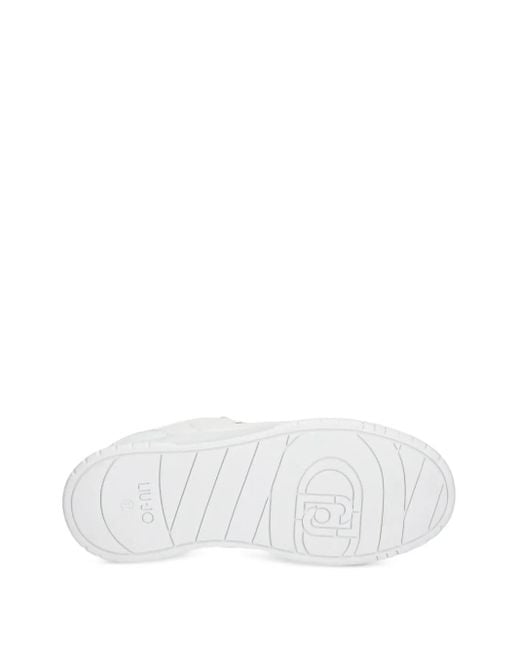 Liu Jo White Logo-Detail Lace-Up Sneakers