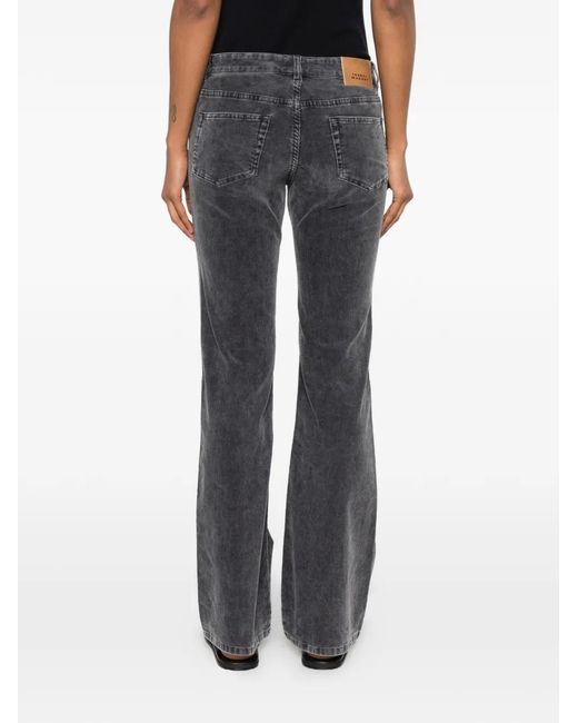 Isabel Marant Black Kelly Corduroy Flared Trousers