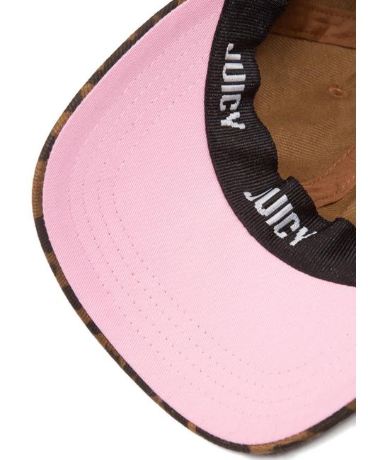 Juicy Couture Brown Leopard-Print Crystal-Embellished Cap