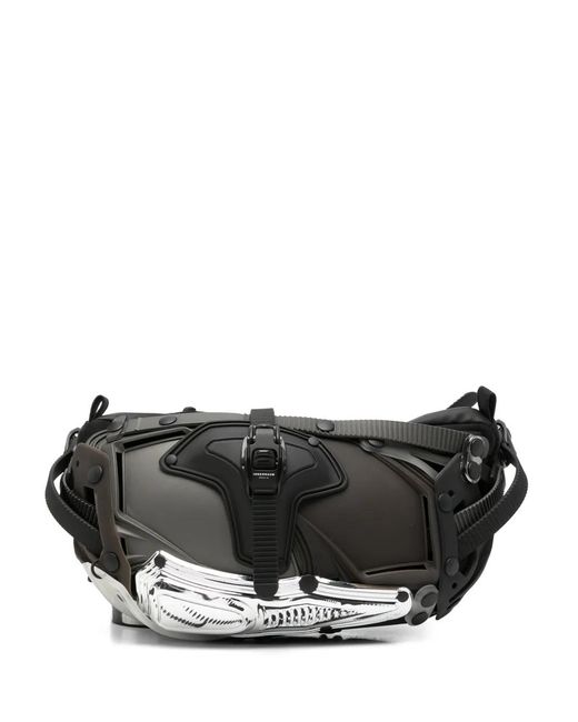 Innerraum Black Sculptural-Shell Carabiner Belt Bag for men
