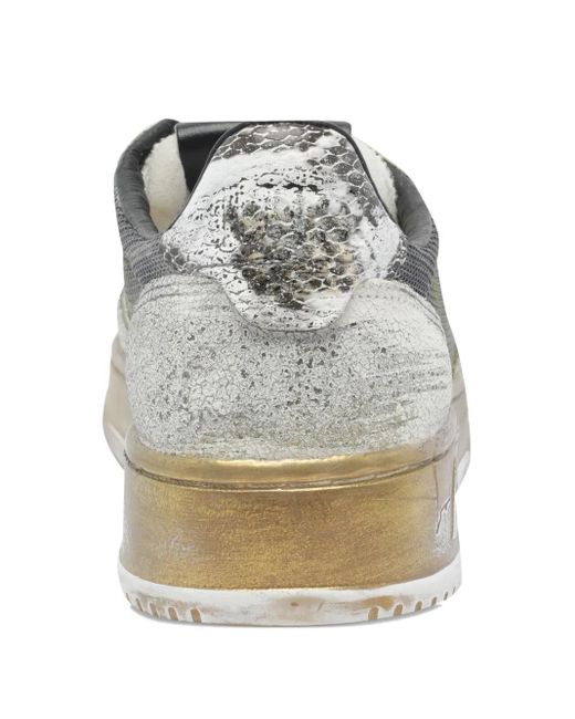 Autry Gray Sneakers mit Einsätzen aus Schlangenleder