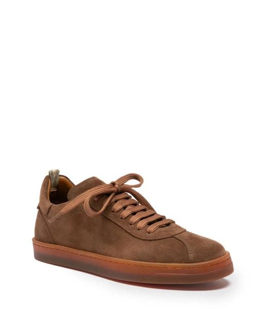 Officine Creative Brown Lace-Up Suede Sneakers