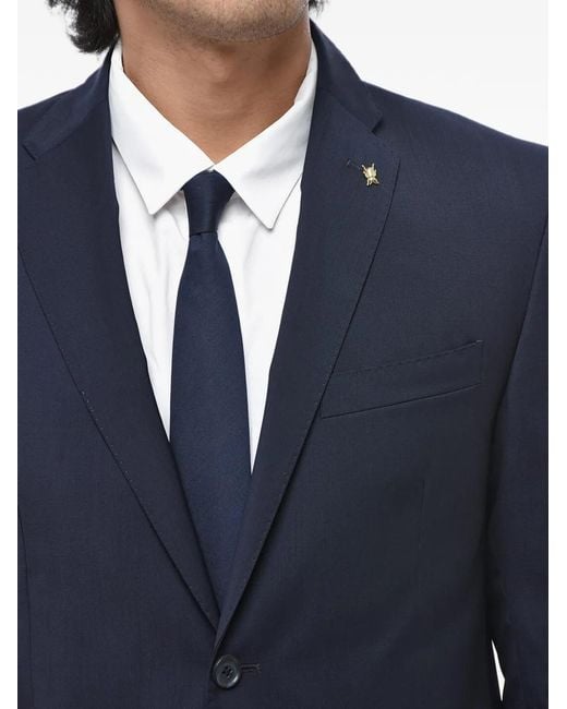 Corneliani Blue Single-Breasted Virgin-Wool Suit for men