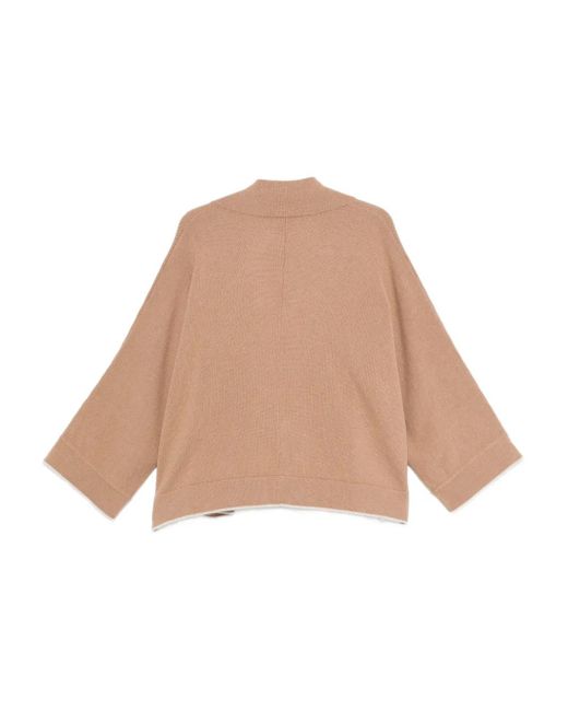 Eleventy Natural Open-Front Cardigan