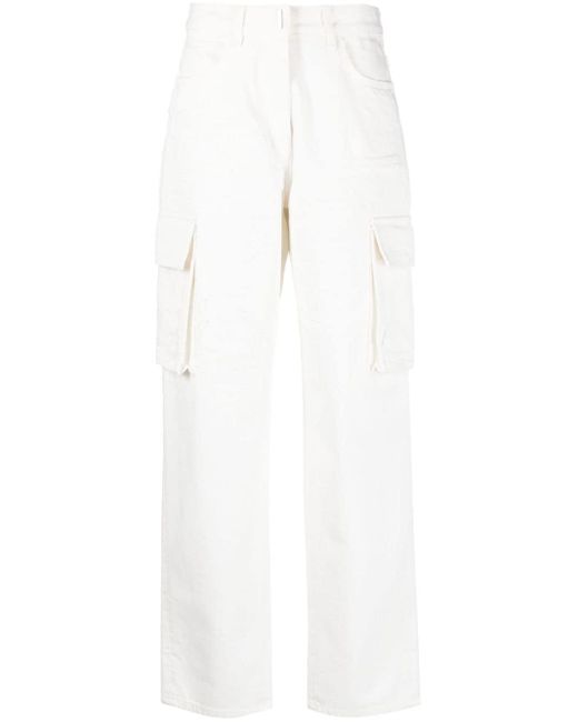 Givenchy White Gerade Jeans im Distressed-Look