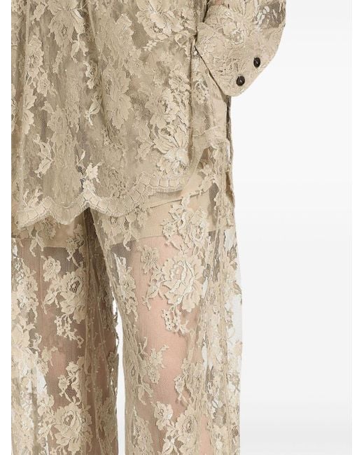 Dolce & Gabbana Sartoriale Spitzenhose mit weitem Bein in Natural für Herren