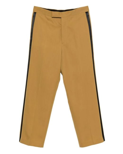 SAPIO Brown Gabardine Side-Stripe Trousers