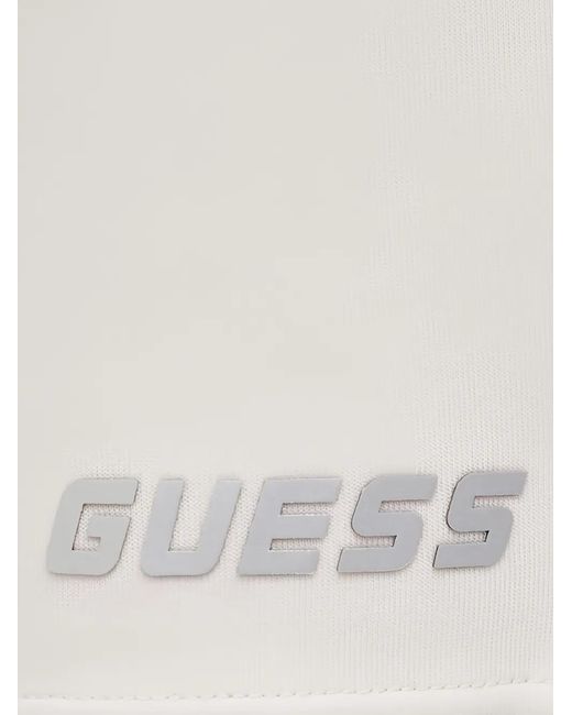 Guess White Mickey Logo-Tape Track Shorts for men